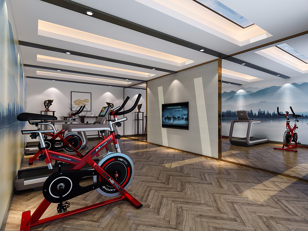 东方神韵新中式别墅装修效果图-顺德碧桂园豪园别墅310平米-别墅健身房 东方神韵新中式别墅装修效果图-顺德碧桂园豪园别墅310平米-别墅健身房