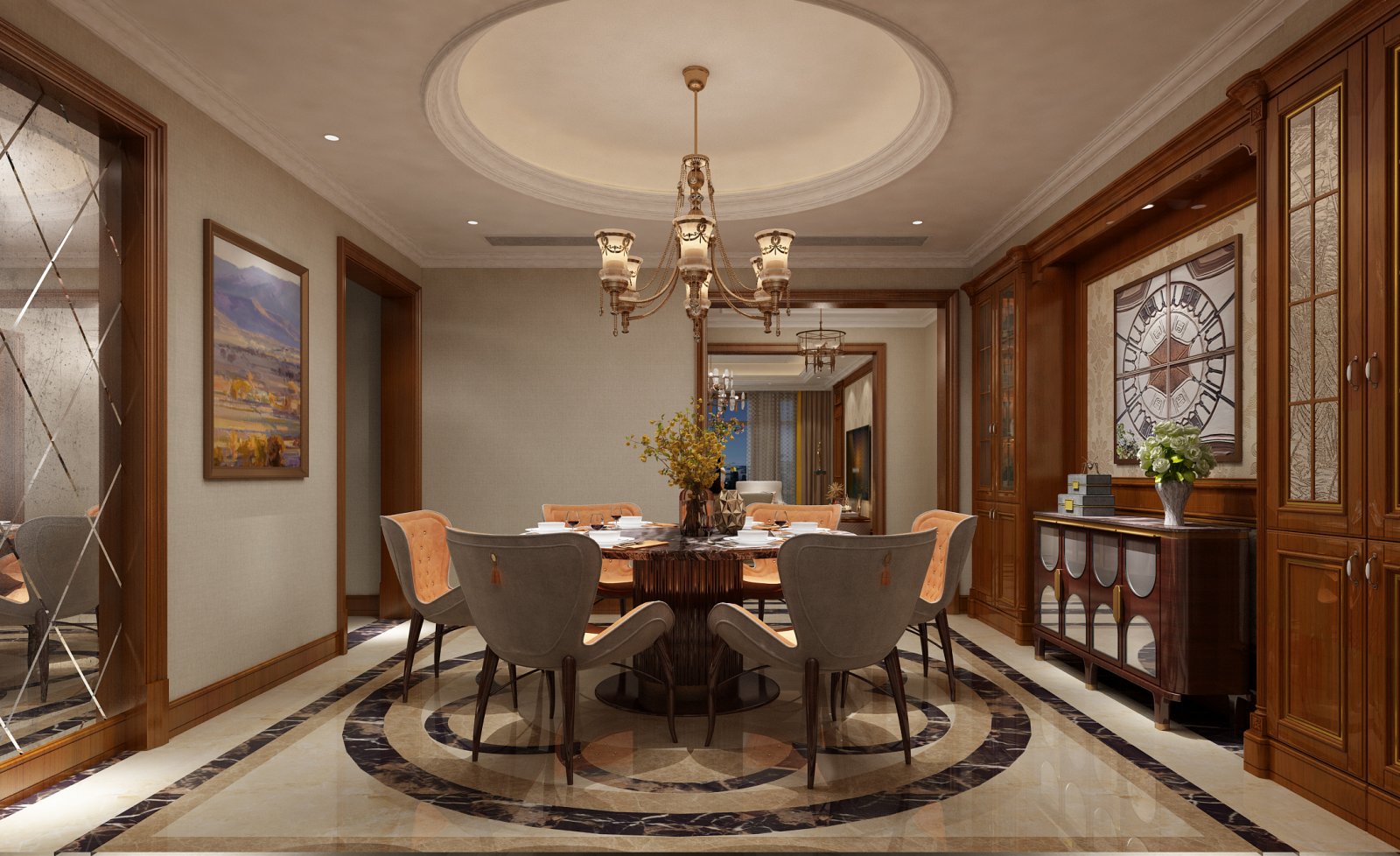 欧式古典风格家装设计室内装修效果图-餐厅 欧式古典风格家装设计室内装修效果图-餐厅