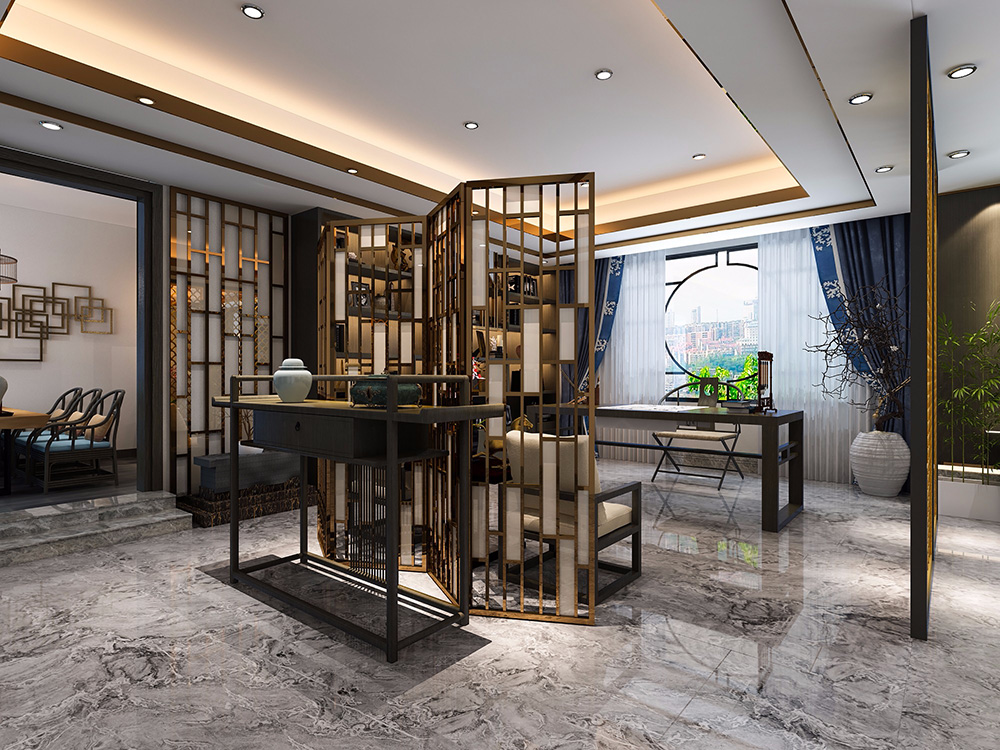 东方神韵新中式别墅装修效果图-顺德碧桂园豪园别墅310平米-别墅书房 东方神韵新中式别墅装修效果图-顺德碧桂园豪园别墅310平米-别墅书房