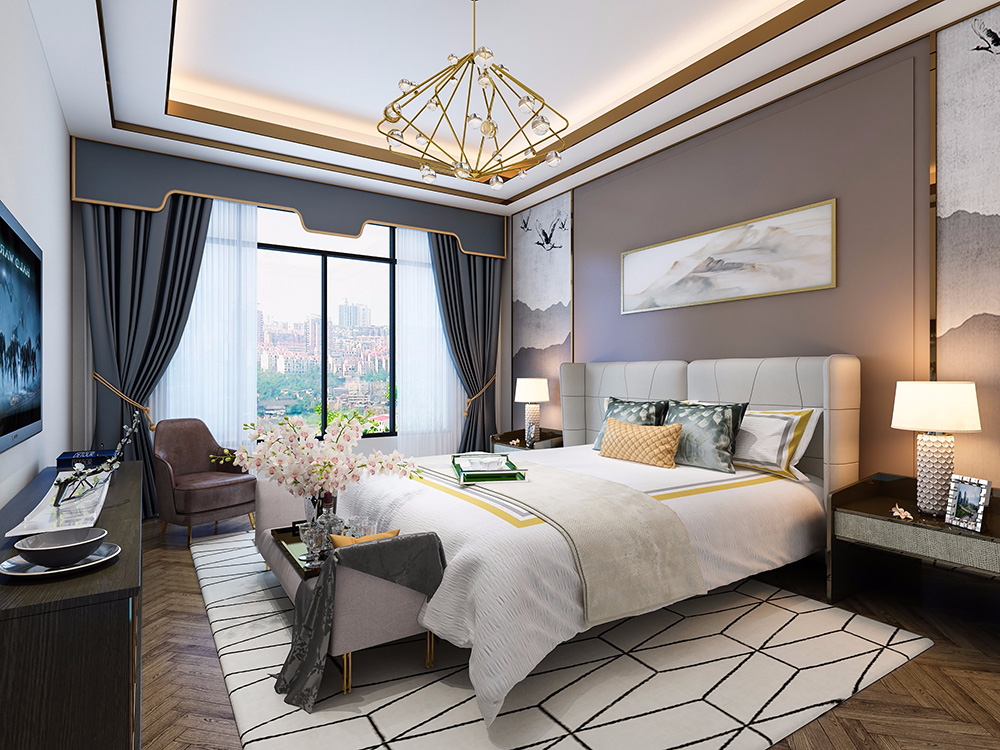 东方神韵新中式别墅装修效果图-顺德碧桂园豪园别墅310平米-别墅客房 东方神韵新中式别墅装修效果图-顺德碧桂园豪园别墅310平米-别墅客房