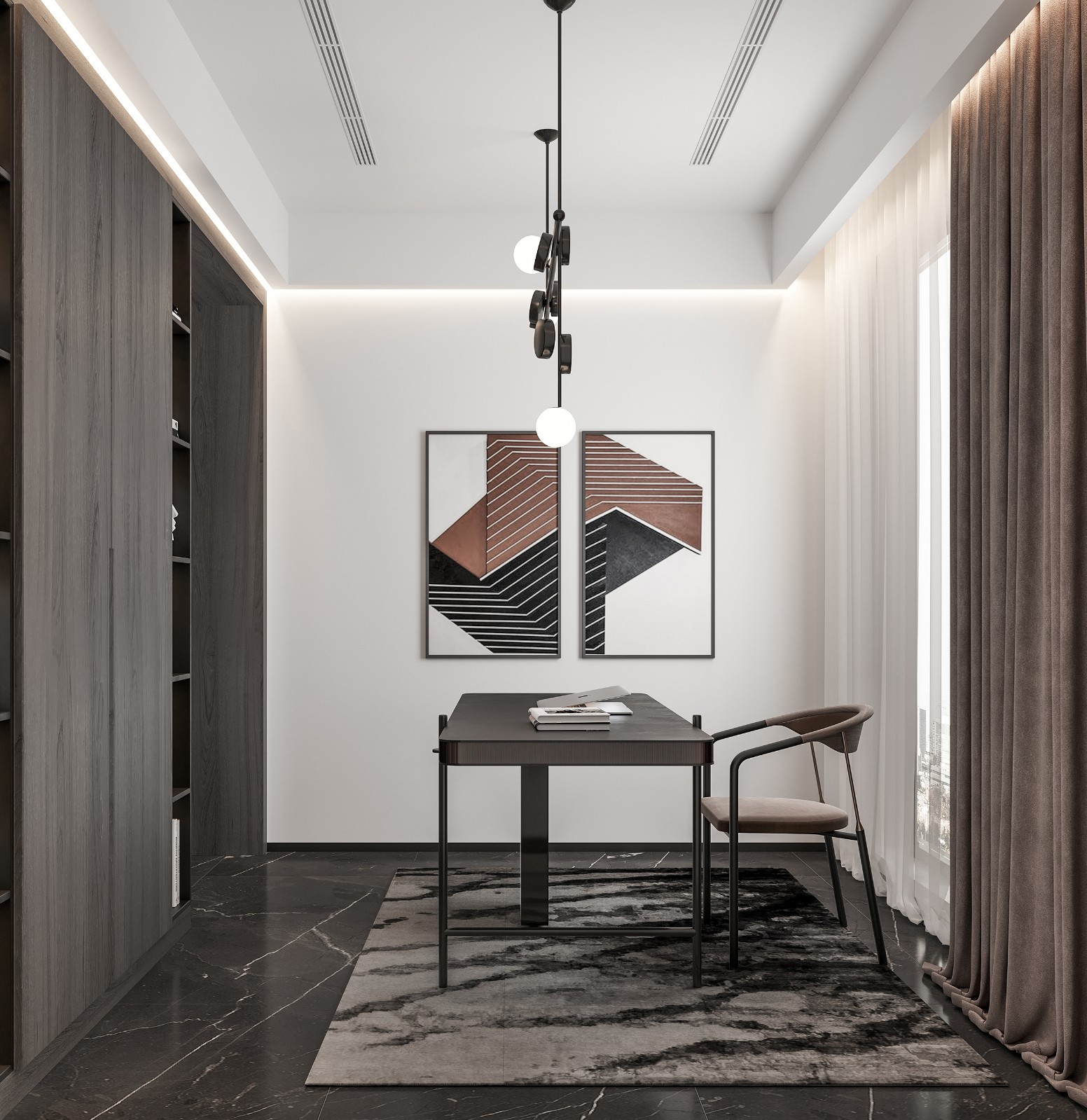 现代风格室内设计家装案例-书房 现代风格室内设计家装案例-书房